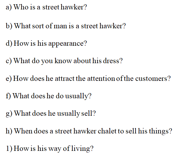 A Street Hawker paragraph for class 7