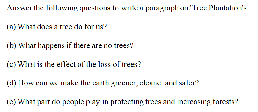 tree plantation paragraph for class 8 